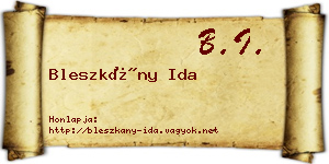 Bleszkány Ida névjegykártya
